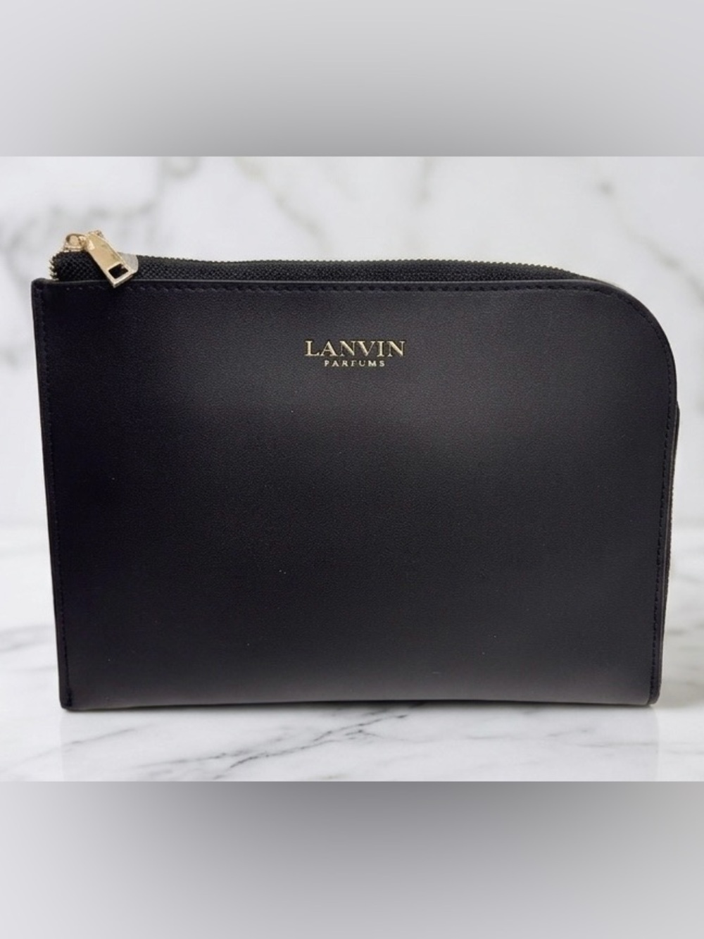 NEW Turkish Airlines Business Class LANVIN PARFUMS Amenity Kit Pouch Black & Tan